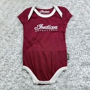 Indian Motorcycle One-piece Baby 12-18 Months Bodysuit Snap Bottom Outfit Red